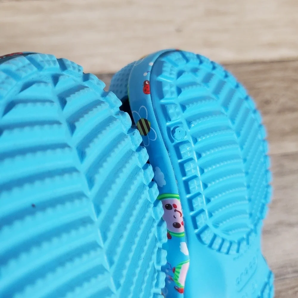 Crocs Cocomelon Classic Toddler Clogs Sz 8 C8 Blue Vented Sandals *read*‎